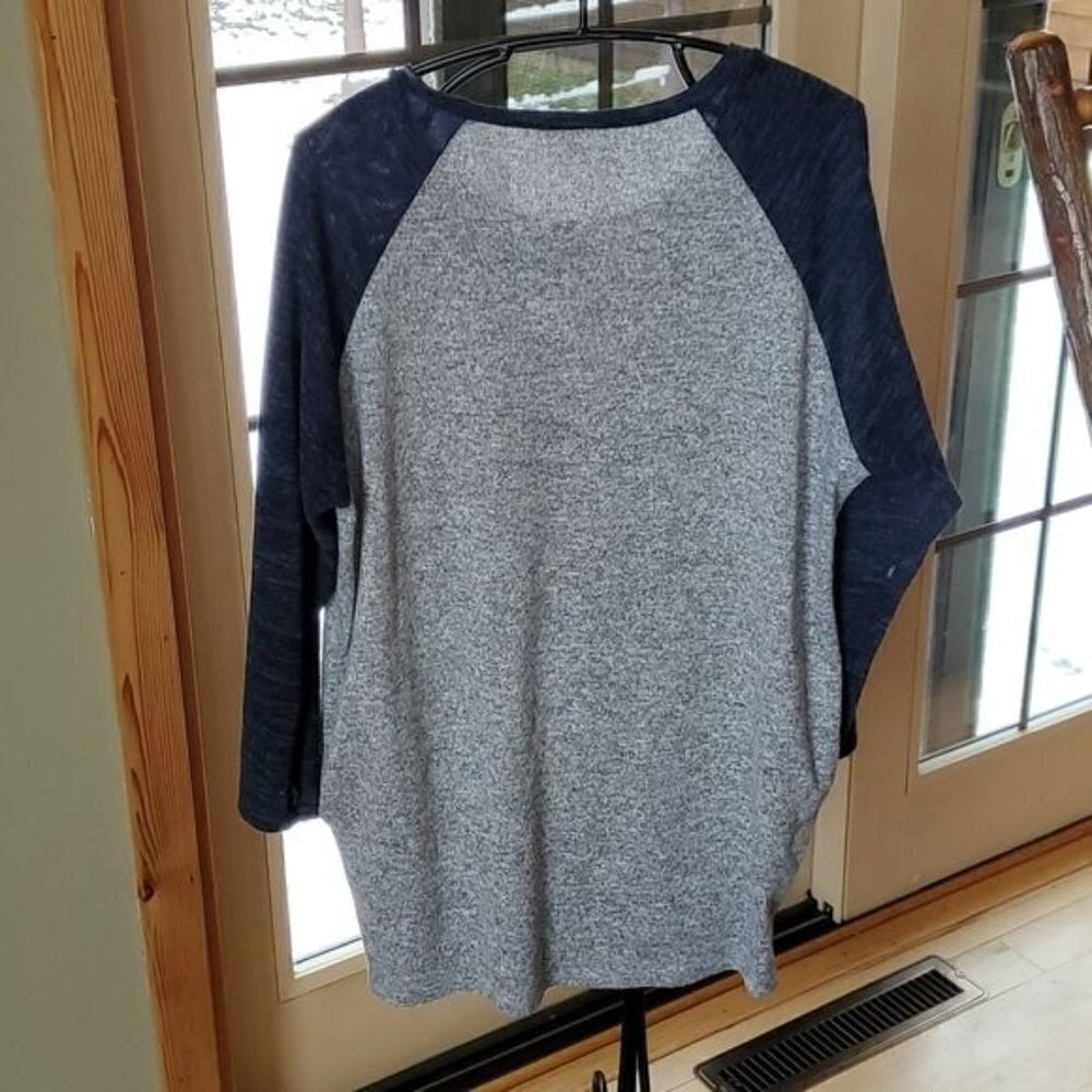 Bellamie Red Plaid Deer Long Sleeve Raglan Pocketed Sz XL Top - Picture 4 of 9